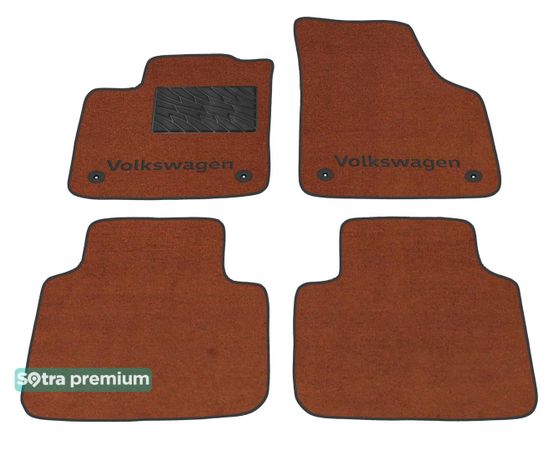 Двошарові килимки Sotra Premium Terracotta для Volkswagen Atlas/Teramont (mkI)(2 ряд цільний)(1-2 ряд) 2017→ - Фото 1