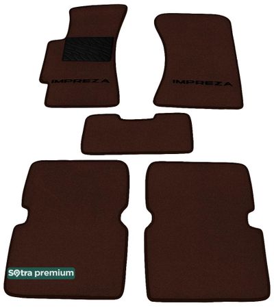 Двошарові килимки Sotra Premium Chocolate для Subaru Impreza (mkII) 2000-2007 - Фото 1