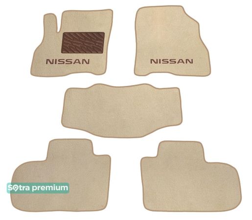 Двошарові килимки Sotra Premium Beige для Nissan Leaf (mkII) 2017→ - Фото 1