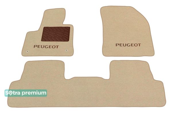 Двошарові килимки Sotra Premium Beige для Peugeot 3008 (mkII) 2016→ - Фото 1