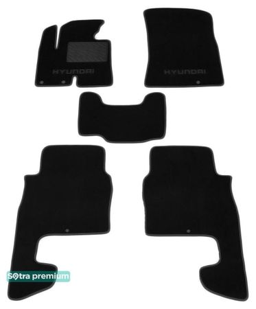 Двошарові килимки Sotra Premium Black для Hyundai Santa Fe (mkII)(1-2 ряд) 2010-2012 - Фото 1