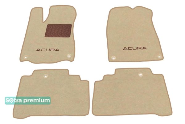 Двухслойные коврики Sotra Premium Beige для Acura MDX (mkIII)(1-2 ряд) 2014-2020 - Фото 1