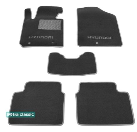 Двошарові килимки Sotra Classic Grey для Hyundai Veloster (mkI) 2011-2018 - Фото 1