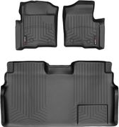 Коврики WeatherTech Black для Ford F-150 (mkXII)(double cab)(no 4x4 shifter)(with air vents to 2 row)(4 fixing posts) 2010-2014 - Фото 1
