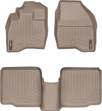 Коврики Weathertech Beige для Ford Explorer (mkV)(1-2 row)(2 row bench seats or bucket without console) 2017-2019 - Фото 1