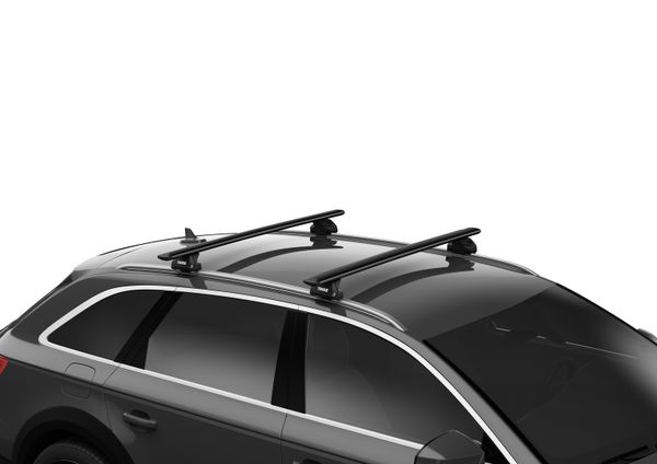 Багажник на рейлінги Thule Wingbar Black Evo для Volkswagen Golf (mkVII)(універсал) 2012-2019 / Touran (mkII) 2015→ - Фото 2