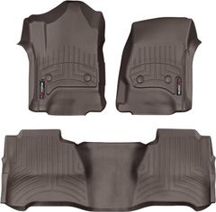 Коврики WeatherTech Choco для Chevrolet Silverado (mkIII)(double cab)(with 4x4 shifter)(with short console)(not extended 2 row) 2014→