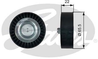 Ролик направляющий Gates T36458 (7803-21558) для Hyundai Accent, Elantra, Getz, i10, i30, i40, ix20, ix35; Kia Ceed, Cerato, Pro Ceed, Rio, Sportage, Venga - Фото 1