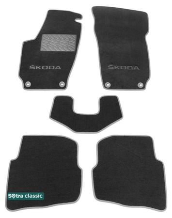 Двошарові килимки Sotra Classic Grey для Skoda Fabia (mkI) 1999-2007 - Фото 1