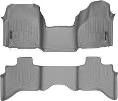Коврики Weathertech Grey для Dodge Ram (quad cab)(mkIV)(4 fixing hooks)(no 4x4 shifter)(with Armrest Console) 2012-2018