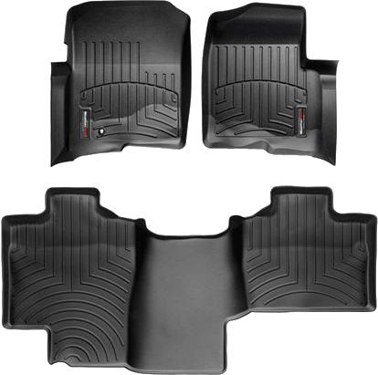 Коврики Weathertech Black для Ford F-150 (extended cab)(mkXI)(no 4x4 shifter) 2004-2008 - Фото 1