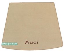 Двухслойные коврики Sotra Premium Beige для Audi Q7 (mkI)(ширина по крепления)(багажник) 2006-2014 - Фото 1