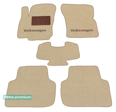 Двошарові килимки Sotra Premium Beige для Volkswagen Tiguan (mkII) 2016→ - Фото 1