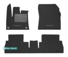Двошарові килимки Sotra Classic Grey для Peugeot Rifter (mkIII)(пасажир без регулювань)(круглі кліпси) 2018→