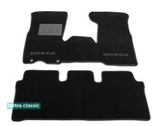 Двошарові килимки Sotra Classic Black для Honda CR-V (mkII) 2002-2006 з коробкою на кермі - Фото 1