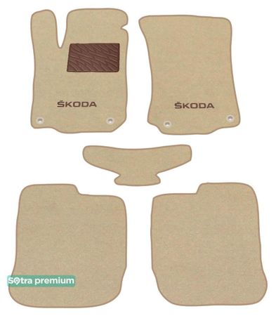 Двошарові килимки Sotra Premium Beige для Skoda Octavia (mkI)(A4) 1997-2010 - Фото 1