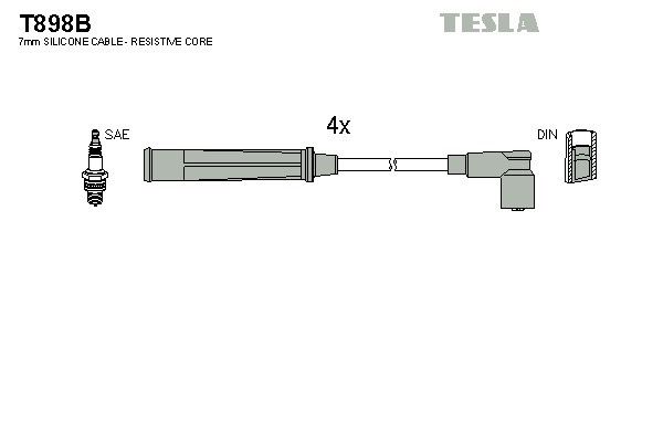 Провода зажигания Tesla T898B для Mazda 121 (1.3 i 16V)(B3 16V) / 323P 1.3 (B3 16V) - Фото 2