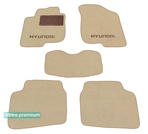Двошарові килимки Sotra Premium Beige для Hyundai i30 (mkI) 2007-2011 - Фото 1