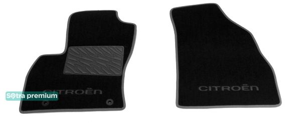 Двухслойные коврики Sotra Premium Black для Citroen Nemo (mkIII)(1 ряд) 2008-2017 - Фото 1