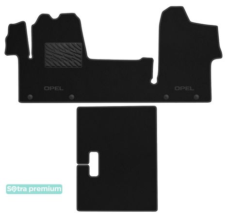 Двошарові килимки Sotra Premium Black для Opel Movano (mkII)(B)(1+1 с проходом к спальному месту)(1 ряд) 2010-2021 - Фото 1