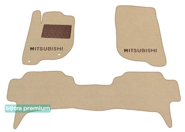 Двошарові килимки Sotra Premium Beige для Mitsubishi Pajero Sport (mkII) 2008-2016 - Фото 1