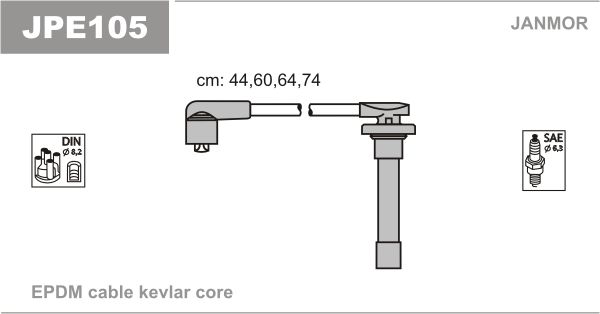 Дроти запалювання Janmor JPE105 для Honda Accord 1.8 (F18A3) / 2.0 (F20Z2) - Фото 1