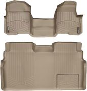 Коврики WeatherTech Beige для Ford F-150 (mkXII)(double cab)(no 4x4 shifter)(1 row - 1pc.)(no console)(with air vents to 2 row)(2 fixing posts) 2010-2014 - Фото 1