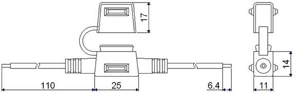 Утримувач для запобіжників MINI d:3,3mm2 - Фото 2