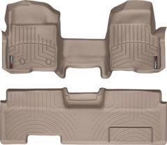 Коврики WeatherTech Beige для Ford F-150 (mkXII)(extended cab)(no 4x4 shifter)(1 row - 1pc)(with not full console)(with air vents to 2 row)(2 fixing posts) 2010-2014
