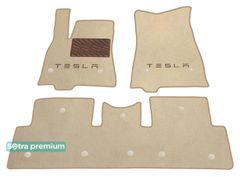 Двухслойные коврики Sotra Premium Beige для Tesla Model 3 (mkI) 2017→