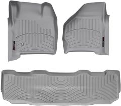 Коврики Weathertech Grey для Ford Super Duty (double cab)(mkI)(no 4x4 shifter)(no console on 2 row)(no PTO kit) 1999-2007 automatic