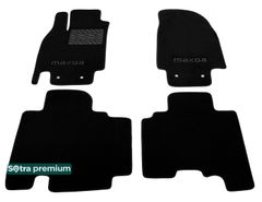 Двухслойные коврики Sotra Premium Black для Mazda CX-9 (mkI)(1-2 ряд) 2007-2015