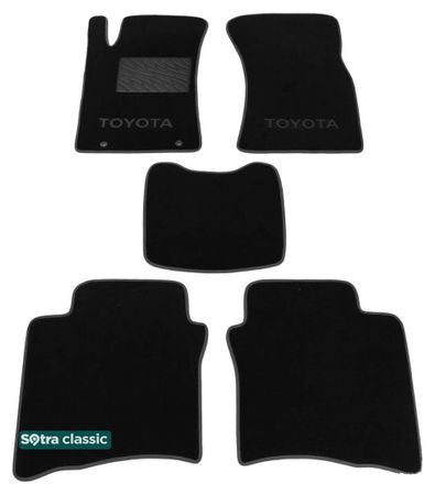 Двухслойные коврики Sotra Classic Black для Toyota Fortuner (mkI)(1-2 ряд) 2006-2015 - Фото 1