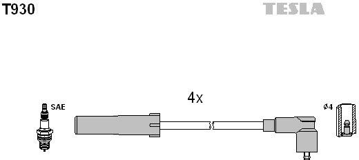 Дроти запалювання Tesla T930B для Renault / Dacia Dokker / Lodgy / Logan / Sandero (1.4 / 1.6) (K7J710; K7M710; K7M812; K7M828; K7M800) - Фото 2