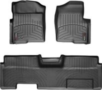 Коврики Weathertech Black для Ford F-150 (extended cab)(mkXII)(no 4x4 shifter)(with not full console or no console)(1 fixing hook) 2009-2010 - Фото 1
