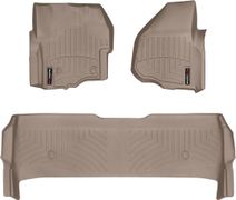 Коврики Weathertech Beige для Ford Super Duty (double cab)(mkIII)(with 4x4 shifter)(raised dead pedal) 2012-2016 automatic - Фото 1