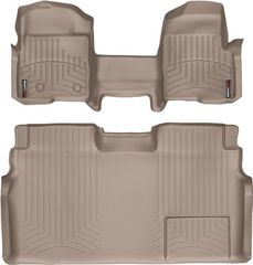 Коврики WeatherTech Beige для Ford F-150 (mkXII)(double cab)(no 4x4 shifter)(1 row - 1pc)(with not full console)(with air vents to 2 row)(2 fixing posts) 2010-2014
