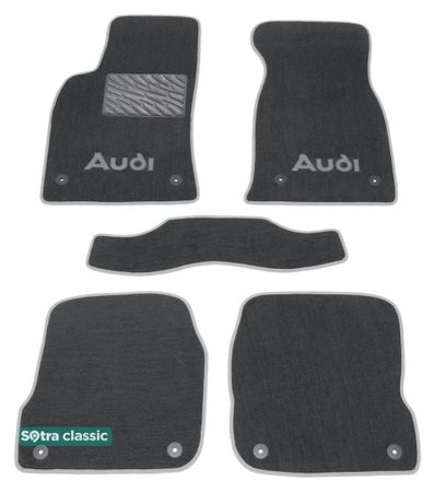 Двошарові килимки Sotra Classic Grey для Audi A6/S6/RS6 (mkII)(C5) 1998-2004 - Фото 1