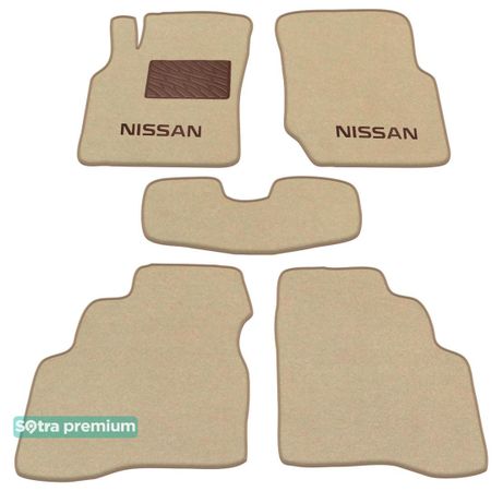 Двухслойные коврики Sotra Premium Beige для Nissan Almera (mkII)(N16) 2000-2006 - Фото 1