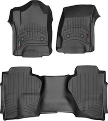 Коврики WeatherTech Black для Chevrolet Silverado (mkIII)(extended cab)(with 4x4 shifter)(with short console) 2014→