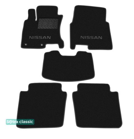 Двошарові килимки Sotra Classic Black для Nissan Qashqai+2 (mkI)(1-2 ряд) 2008-2013 - Фото 1