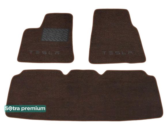 Двошарові килимки Sotra Premium Chocolate для Tesla Model S (mkI) 2014→ - Фото 1