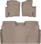 Коврики WeatherTech Beige для Ford F-150 (mkXII)(double cab)(no 4x4 shifter)(with air vents to 2 row)(4 fixing posts) 2010-2014 - Фото 1
