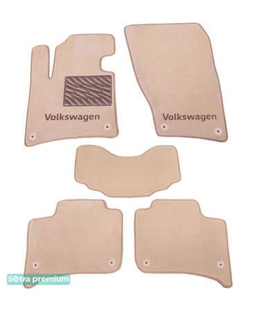 Двошарові килимки Sotra Premium Beige для Volkswagen Touareg (mkII) 2010-2018 - Фото 1