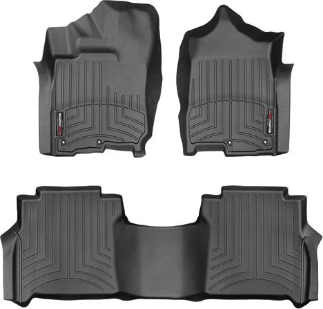 Коврики WeatherTech Black для Nissan Titan (mkII)(crew cab)(1 row bucket seats)(with organizer under 2 row) 2016-2024  - Фото 1