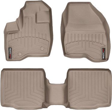 Коврики Weathertech Beige для Ford Explorer (mkV)(1-2 row)(2 row bucket seats with console) 2011-2014 - Фото 1