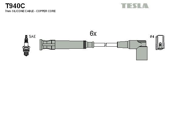 Дроти запалювання Tesla T940C для BMW 6-series (E24)(635CSi) / 7-series (E23)(733i / 735i) - Фото 2