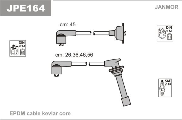 Дроти запалювання Janmor JPE164 для Honda Prelude 2.0EX 16V (B20A5 / B20A7 / B20A9) - Фото 1