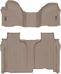 Коврики Weathertech Beige для Chevrolet Silverado (mkIV); GMC Sierra (mkV)(crew cab)(1 row bench)(no storage under 2 row) 2019→