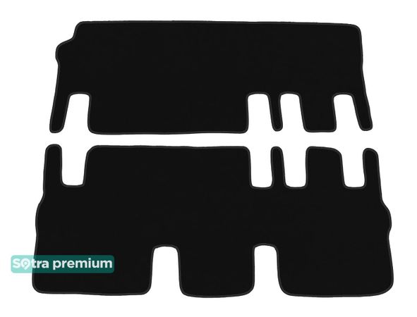 Двухслойные коврики Sotra Premium Black для Volkswagen Caravelle (T5;T6)(две раздвижных двери)(2 ряд 2+1)(3 ряд - 3)(2-3 ряд) 2003→ - Фото 1